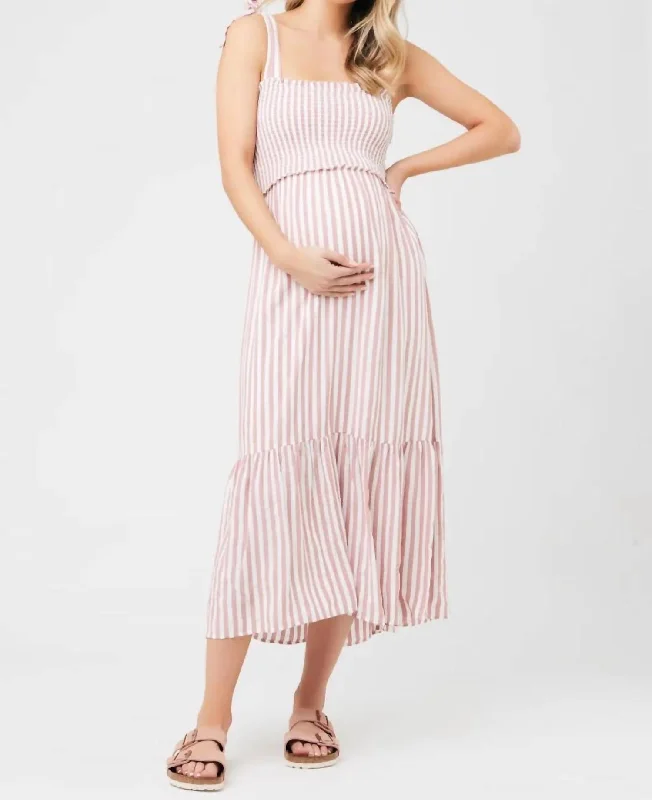 Major Savings Ollie Stripes Smocked Dress In Pink
