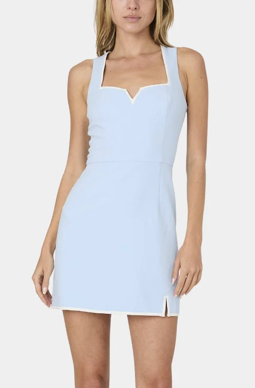 TIME-Limited Offer Azra Twill Contrast Mini Dress