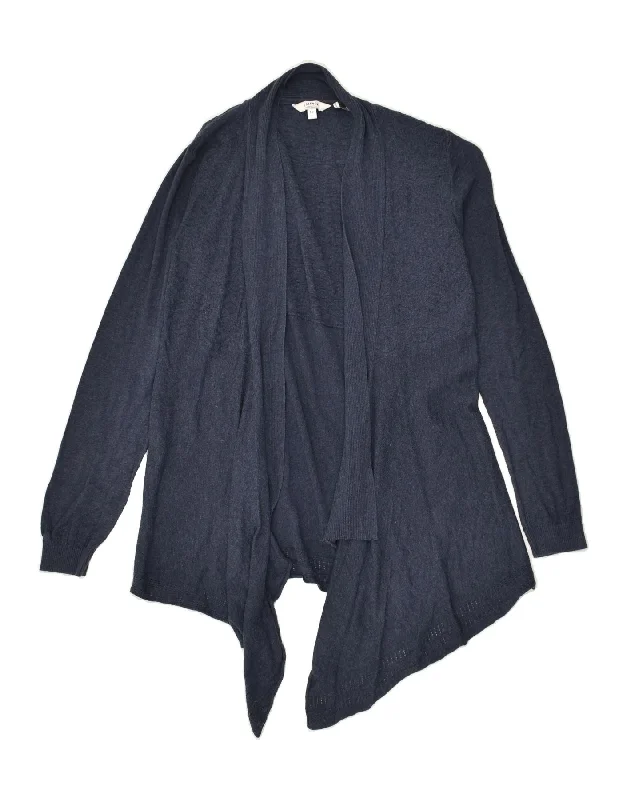 Act Now FAT FACE Womens Asymmetric Cardigan Sweater UK 12 Medium  Navy Blue Cotton