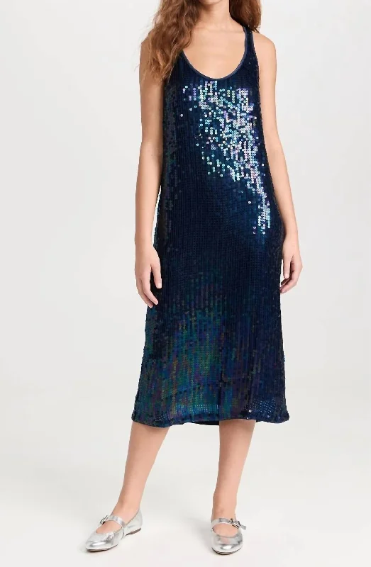 Unmissable Offer Alena Sequin Tank Dress In Baltic