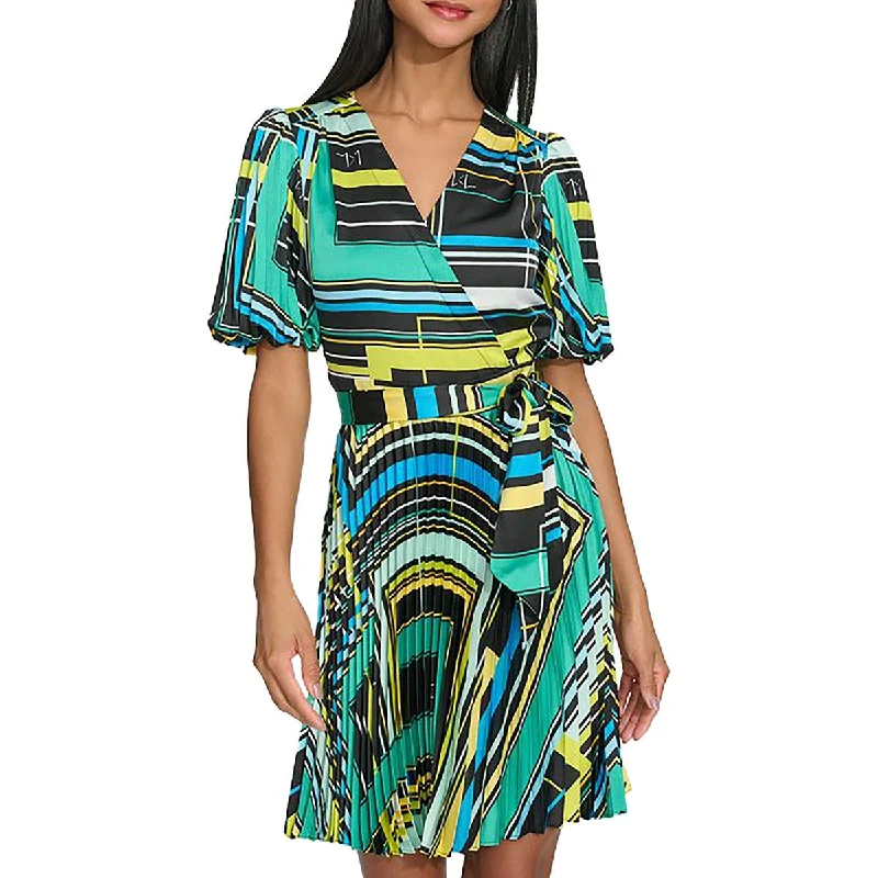 Quick Sale Womens Mini Surplice Wrap Dress