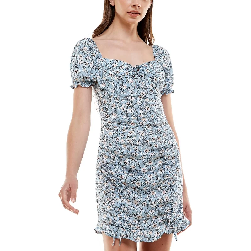 Major Savings Juniors Womens Ruched Drawstring Bodycon Dress