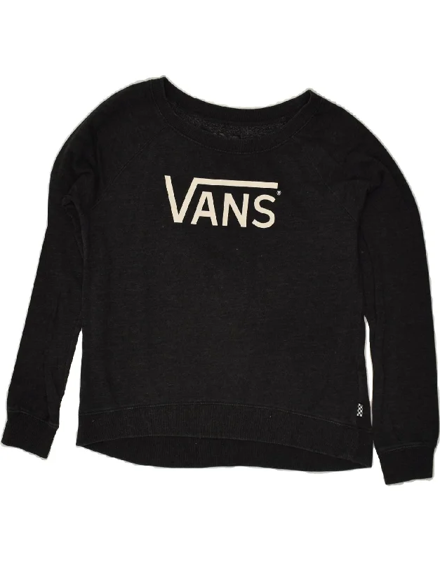 Amazing Deals VANS Womens Graphic Sweatshirt Jumper UK 14 Medium Black Cotton