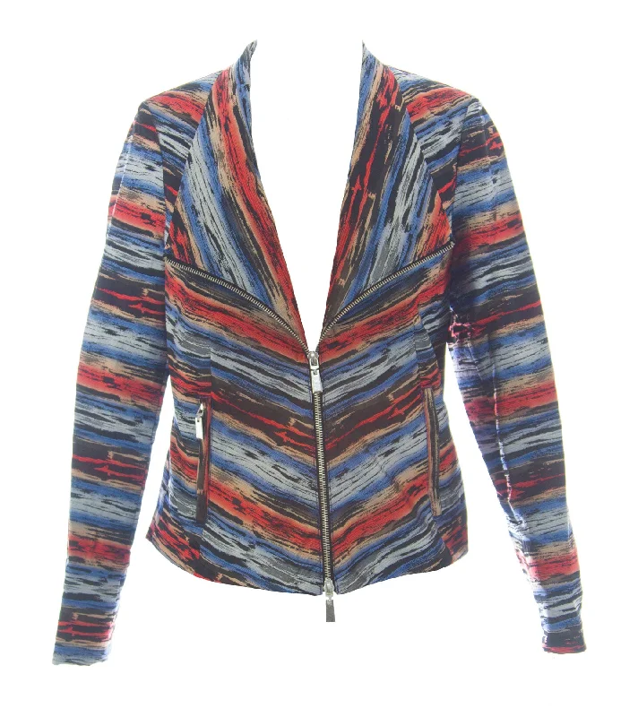 Special Promotion 600 West Multi-Color Striped Jacquard Techy Zip-Up Jacket W125121 $158 NEW Special Promotion 600 West Multi-Color Striped Jacquard Techy Zip-Up Jacket W125121 $158 NEW