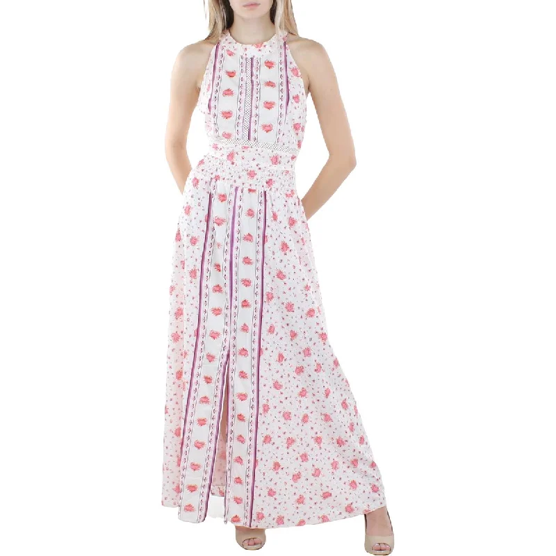 Bonus Savings Womens Backless Maxi Halter Dress