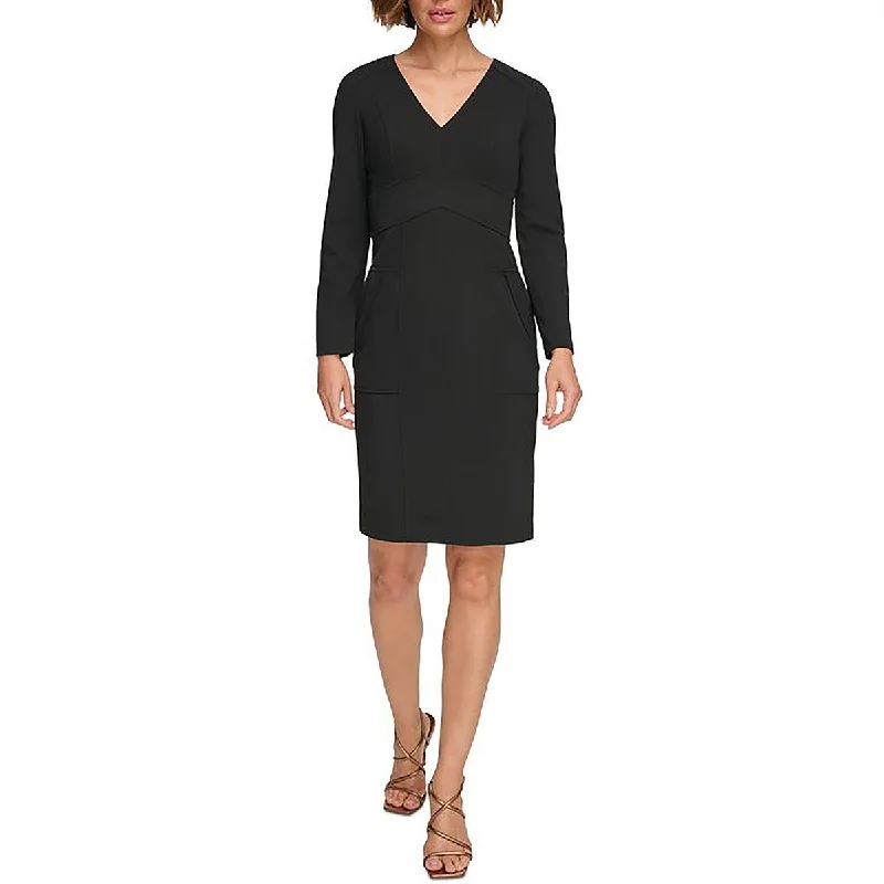 Don’t Miss Out Womens Sheath V-Neck Sheath Dress
