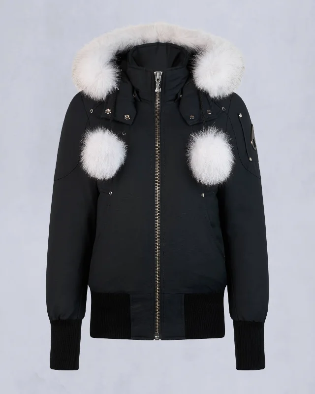 NAVY WITH NATURAL FOX FUR