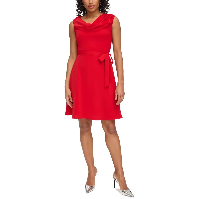 Markdowns Womens Polyester Fit & Flare Dress