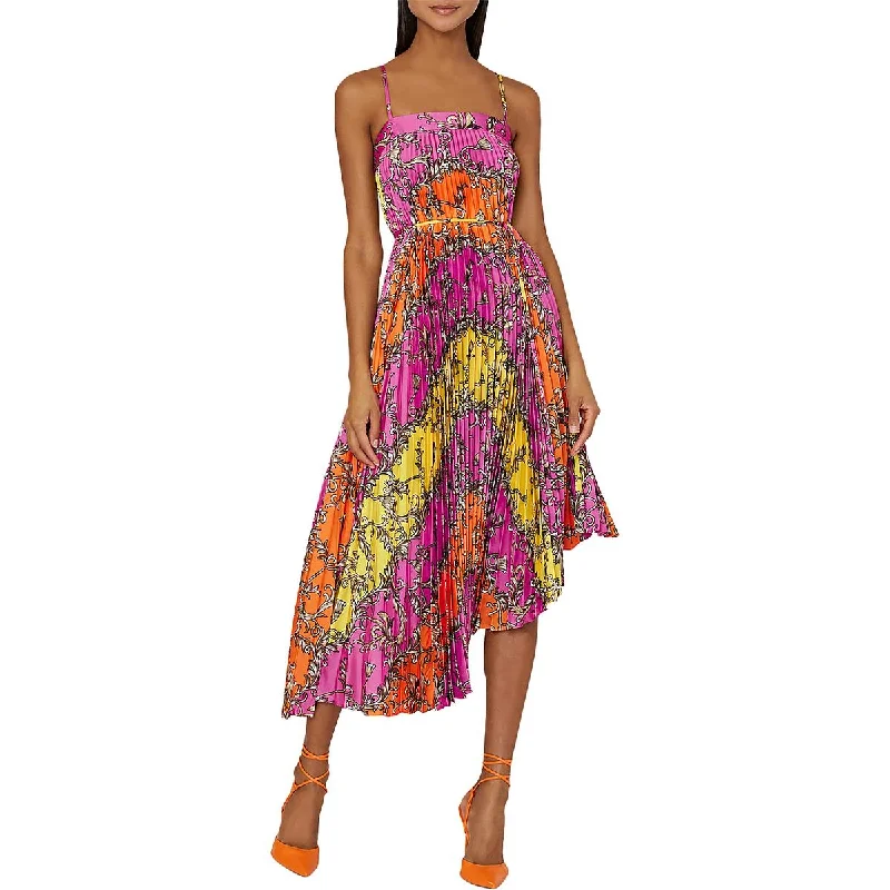 Special Savings Womens Pleated Knee Length Halter Dress