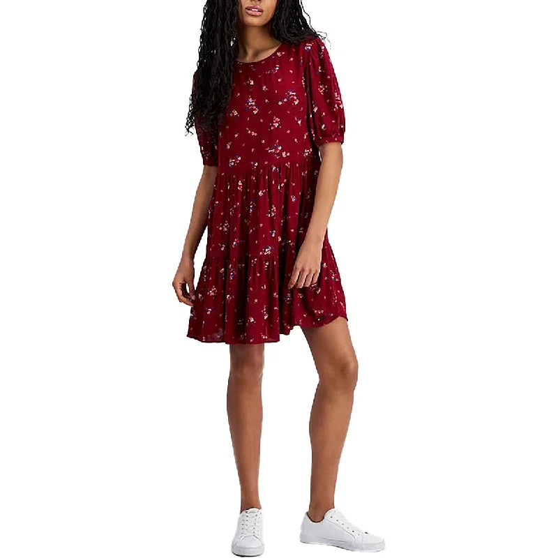Instant Discount Womens Tiered Mini Shift Dress