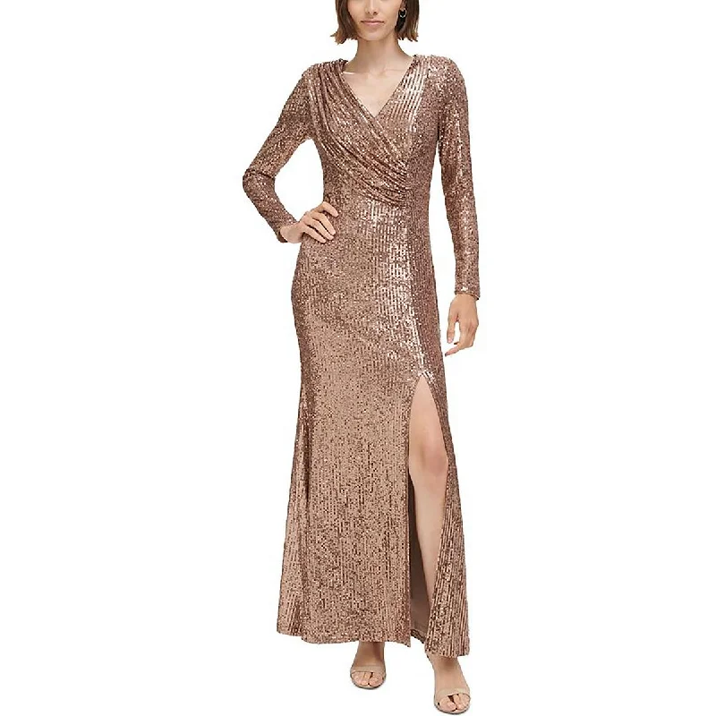 Weekend Special Womens Full Length Sequined Evening Dress