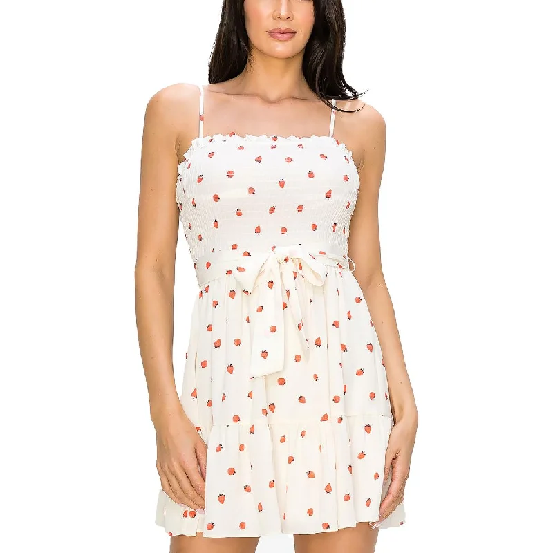 Special Savings Juniors Womens Printed Mini Sheath Dress