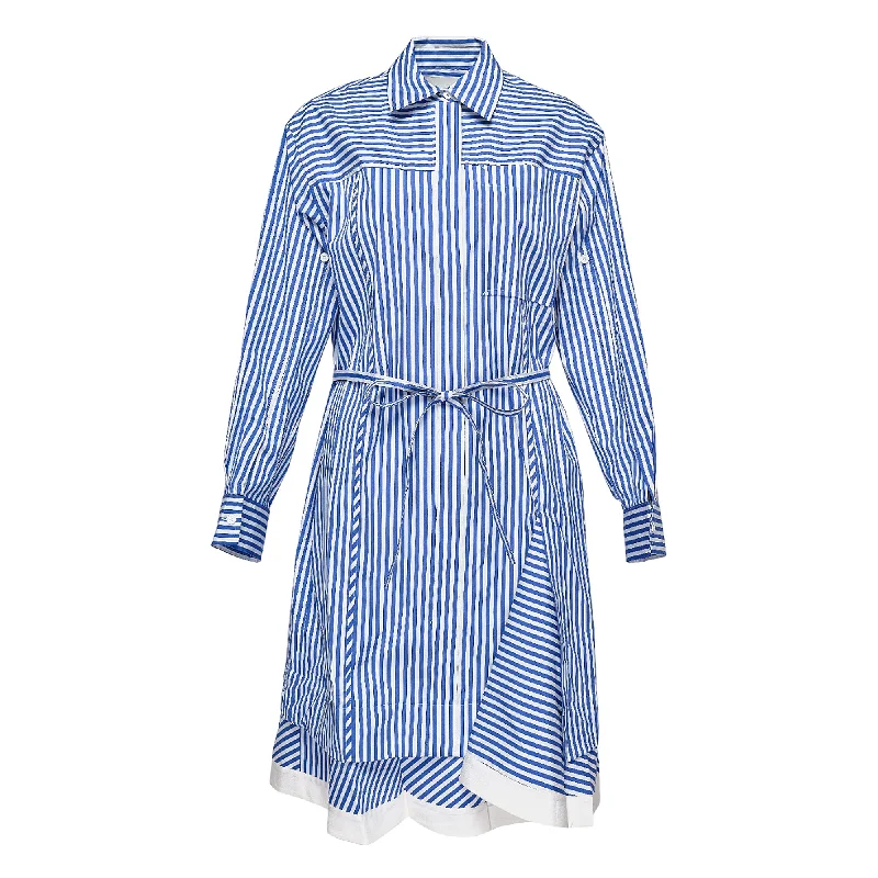 Get It Before It’s Gone Striped Shirt Dress With Cascade Sleeves
