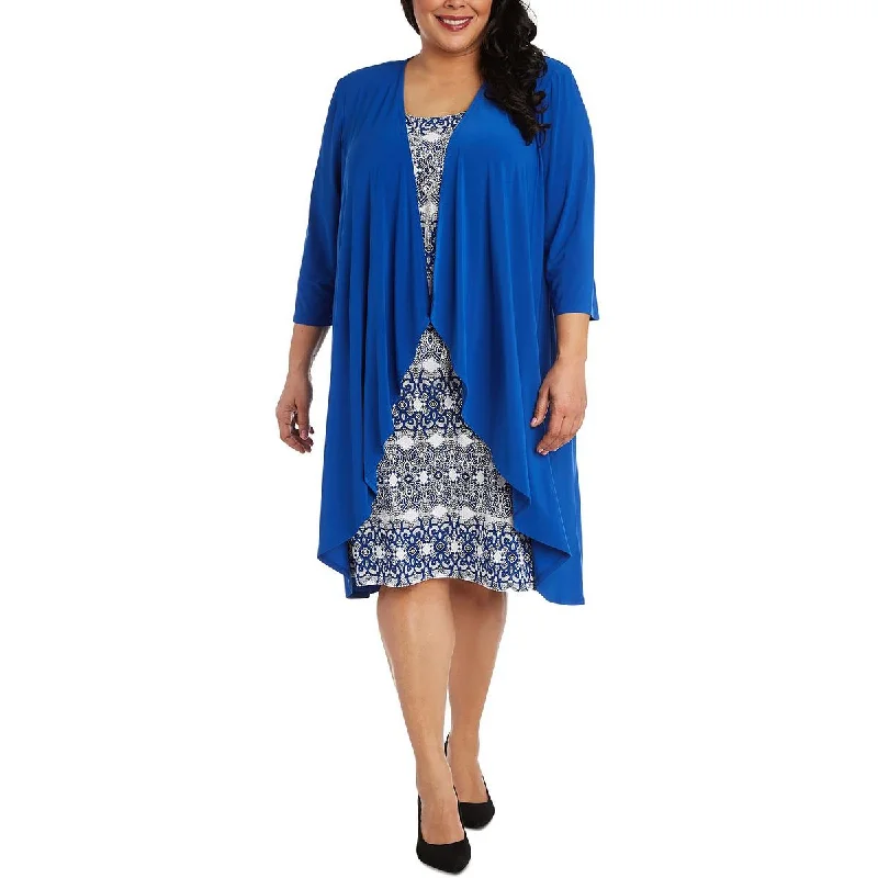 Steals and Deals Plus Womens Jacket Midi Two Piece Dress