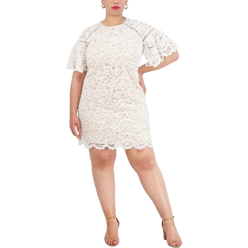 Savings Alert Plus Womens Lace Floral Cocktail And Party Dress