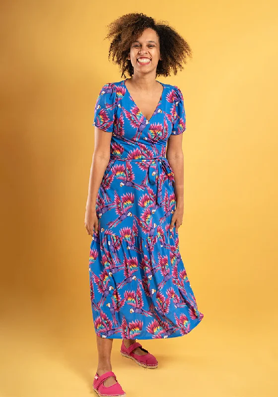 Lowest Price Carida Flying Parrots Print Midaxi Dress