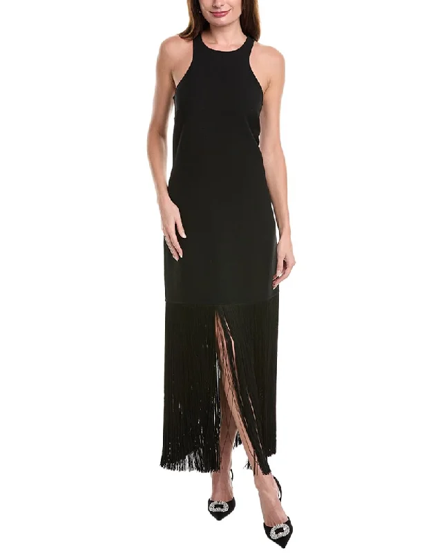 Savings Bonanza Michael Kors Collection Double-Faced Fringed Wool Maxi Dress