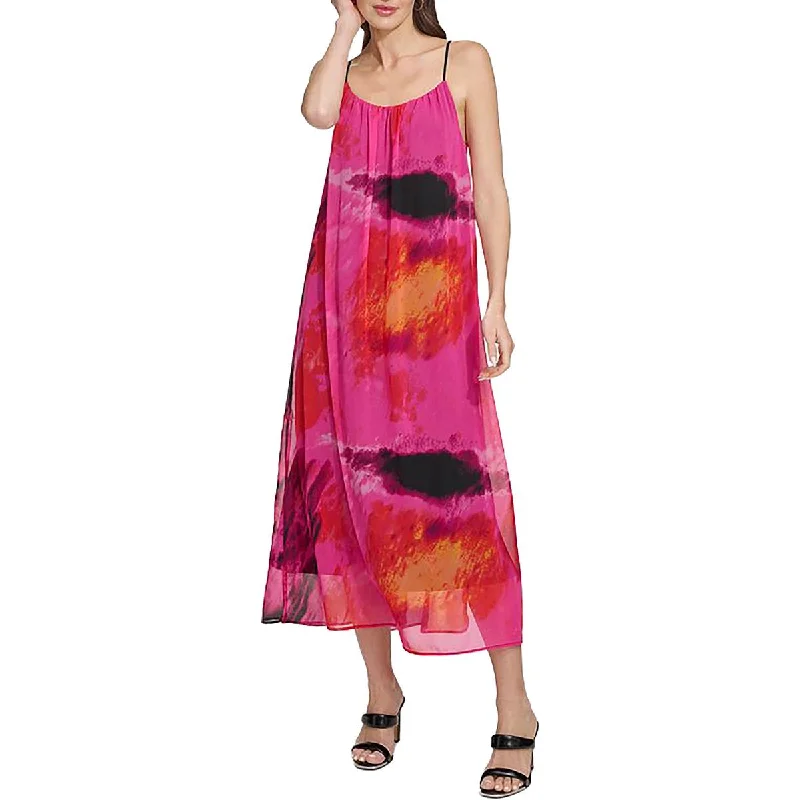 Get It Before It’s Gone Womens Chiffon Printed Midi Dress