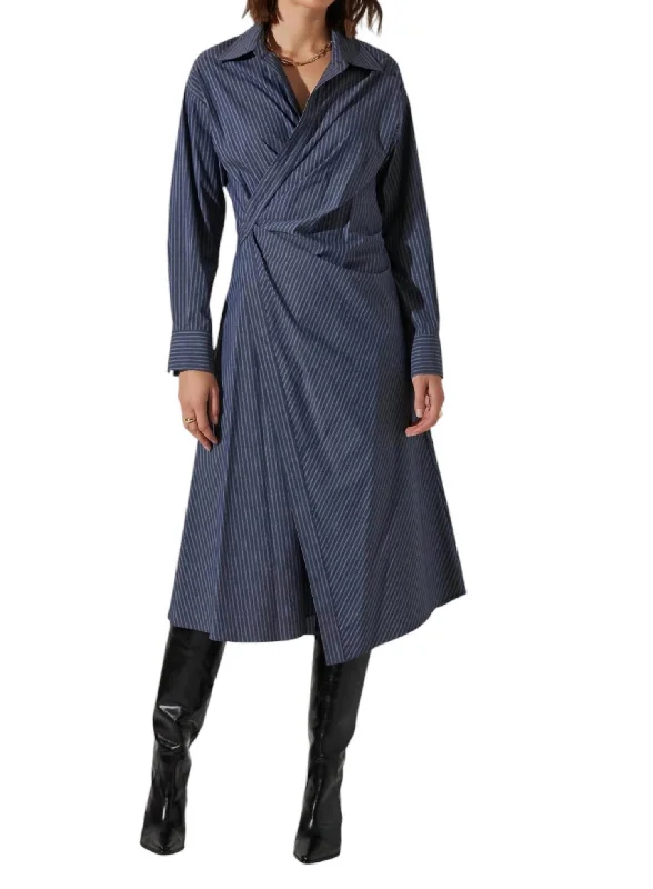 Hurry In Flykra Dress In Denim Blue