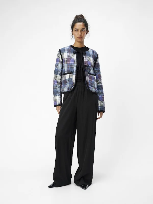 Deal of the Day Pil Patchwork Quilted Jacket Cowhide/Sky Captain