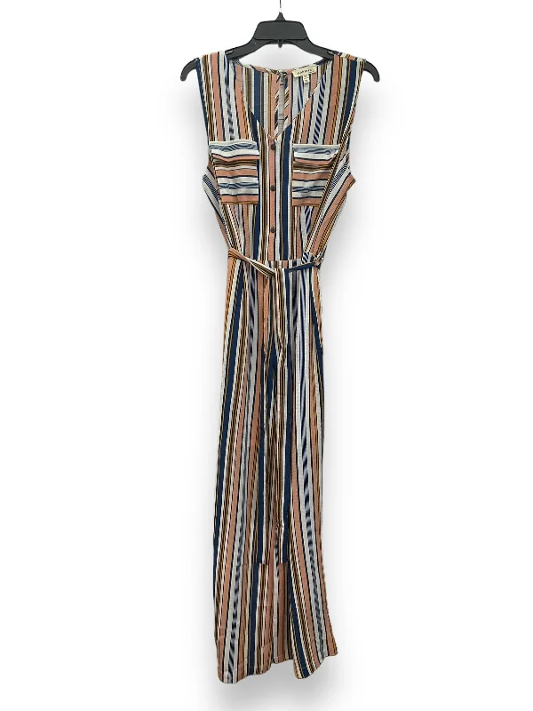Overstock Sale Striped Pattern Jumpsuit Monteau, Size Xl