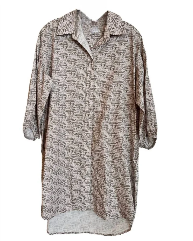 Midnight Sale Pullover Shirt Dress In Freather Frolic