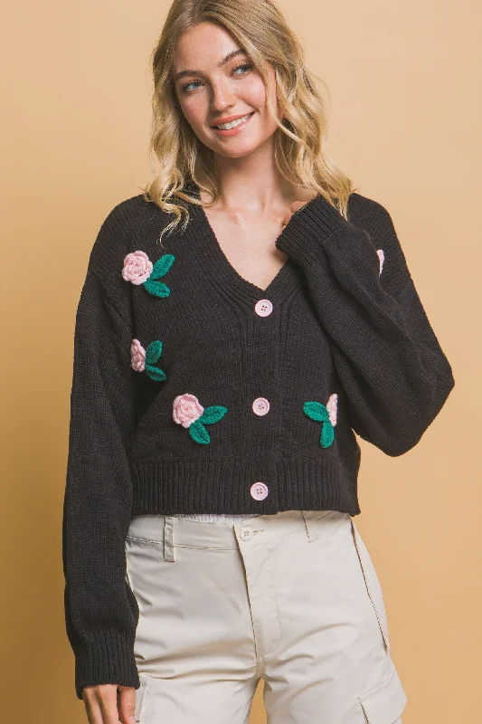 Special Savings Mid cropped flower cardigan