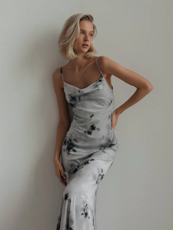 Savings Spectacular Floral Satin Slip Dress