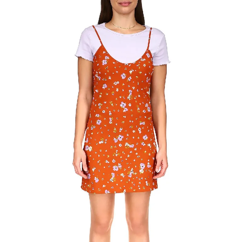 Major Savings Womens Floral Print Above Knee Slip Dress