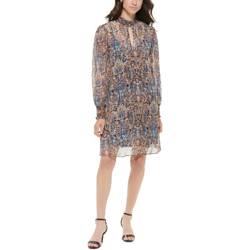 Savings Event Womens Printed Knee-Length Shift Dress