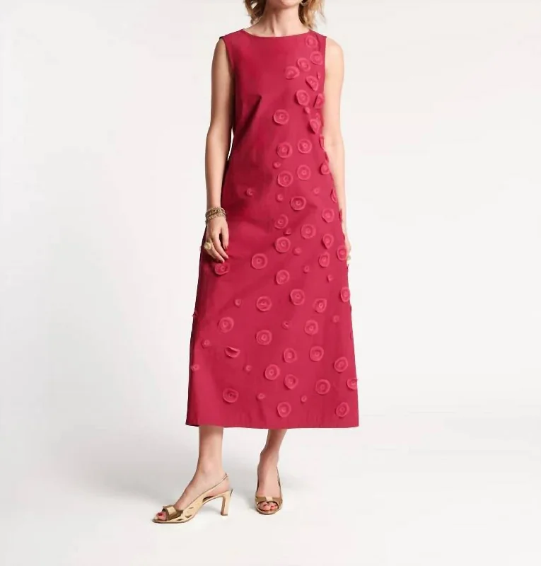Holiday Sale Mirabelle Midi Dress In Fuschia Botanical Garden
