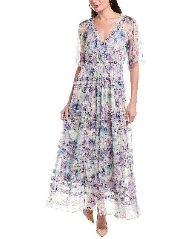 Act Now Johnny Was Glinda Silk Maxi Dress