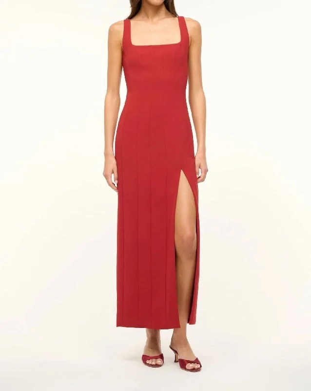 Exclusive Access Ankle Portrait Dress In Rouge