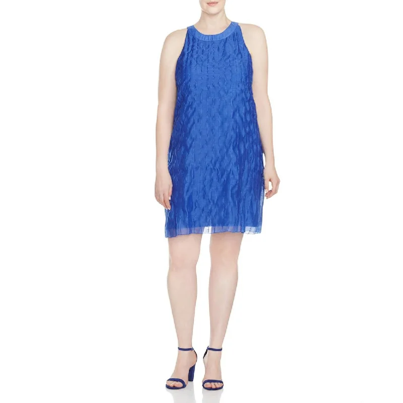 Quick Sale Plus Womens Pintuck Knee Length Shift Dress