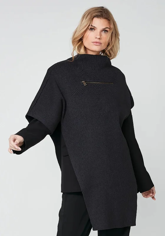 Take Advantage Nu Denmark Rina Knit Poncho, Electric Blue Mix