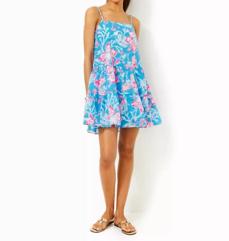 YEAR-End Clearance Alessia Cotton Dress In Multi Bahamian Rhapsody
