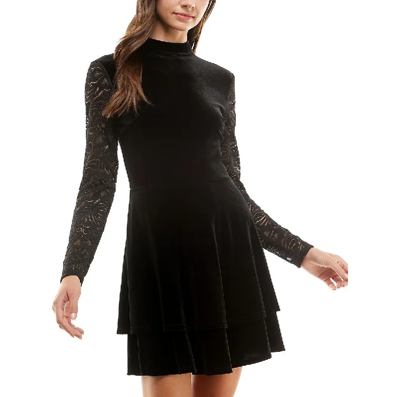 Super Deal Juniors Womens Velvet Mini Cocktail and Party Dress
