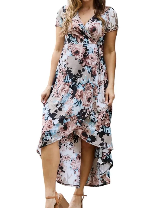 Limited Time Discount Give Me Roses Full Size Floral Maxi Wrap Dress