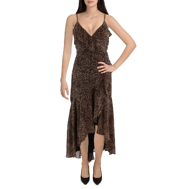 Super Sale Womens Ruffled Long Cocktail And Party Dress