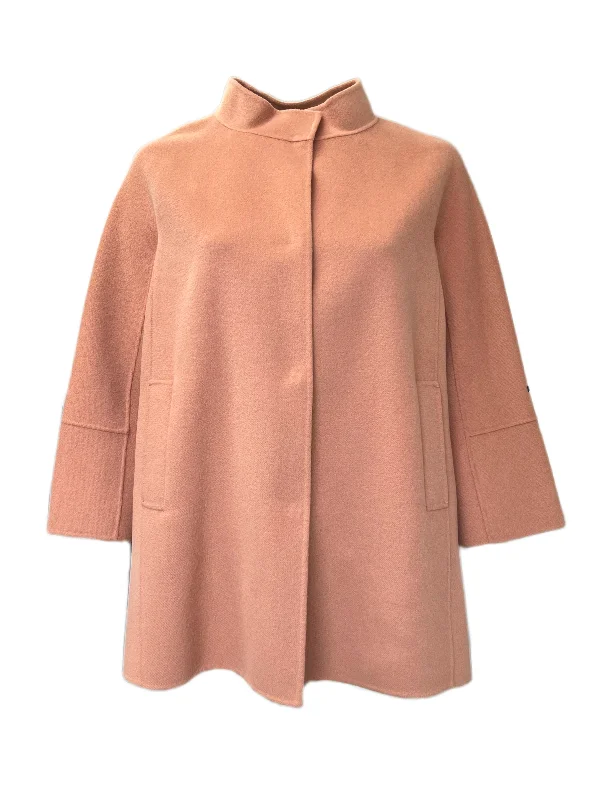 Special Price MARINA RINALDI Women's Peach Noa Wool Blend Coat $1,455 NWT
