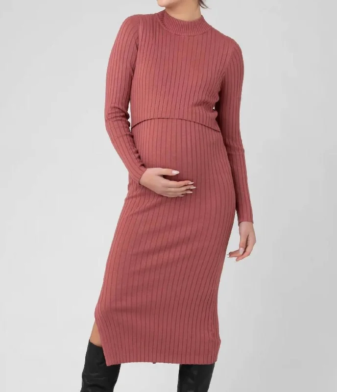 Massive Deals Nella Nursing Knit Dress In Rouge