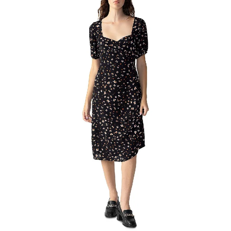 New Markdowns Womens Floral Tie Waist Midi Dress