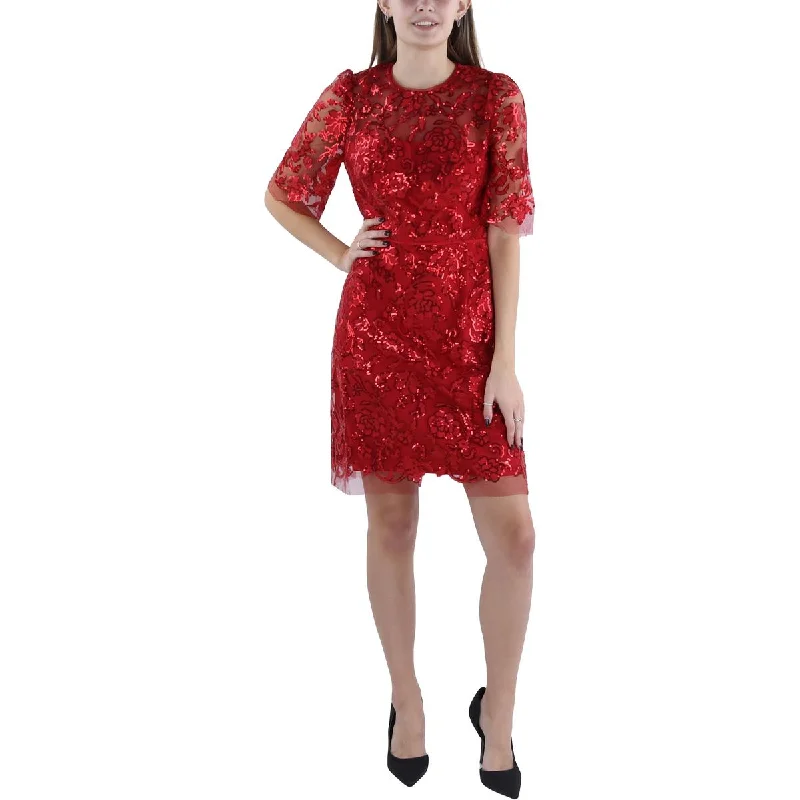 Big Savings Womens Sequined Floral Cocktail And Party Dress