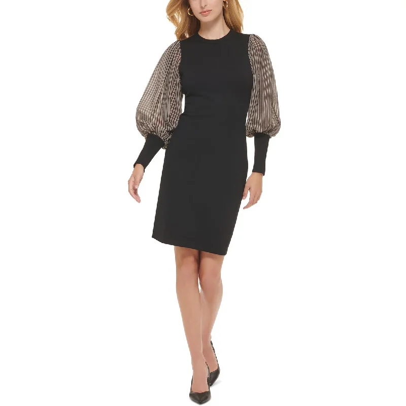Shop and Save Womens Mixed Media Mini Sweaterdress