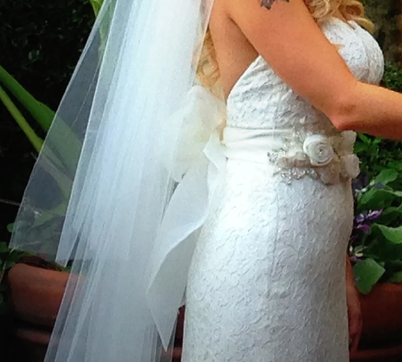 While Supplies Last Mikaella Ivory Strapless Lace/Organza Gown/Style 1661