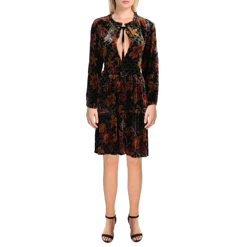 Massive Deals Jasmoon Womens Velvet Floral Shift Dress