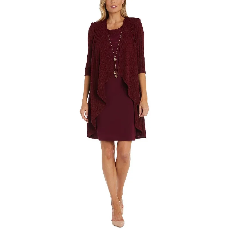 TIME-Limited Offer Plus Womens Metallic Duster Two Piece Dress
