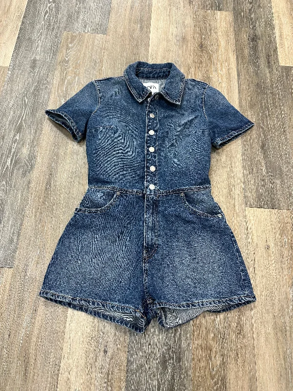 Exclusive Deal Romper By Zara In Blue Denim, Size: S