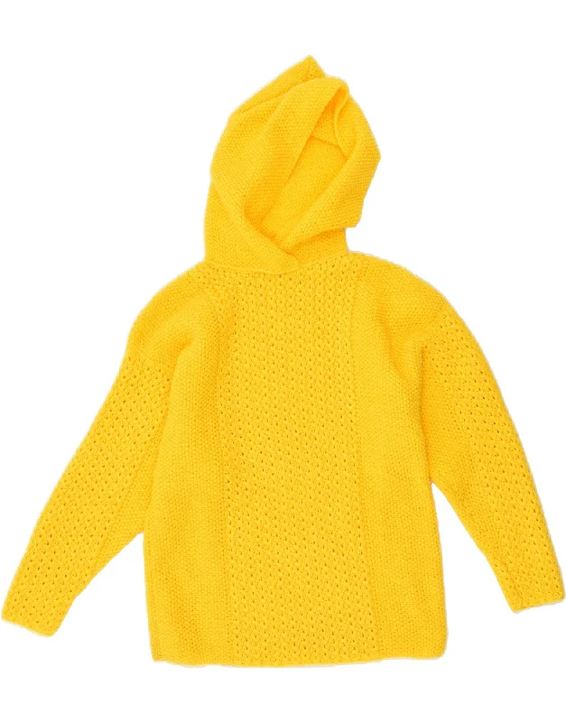 Limited Time Discount VINTAGE Womens Hooded Jumper Sweater UK 12 Medium Yellow
