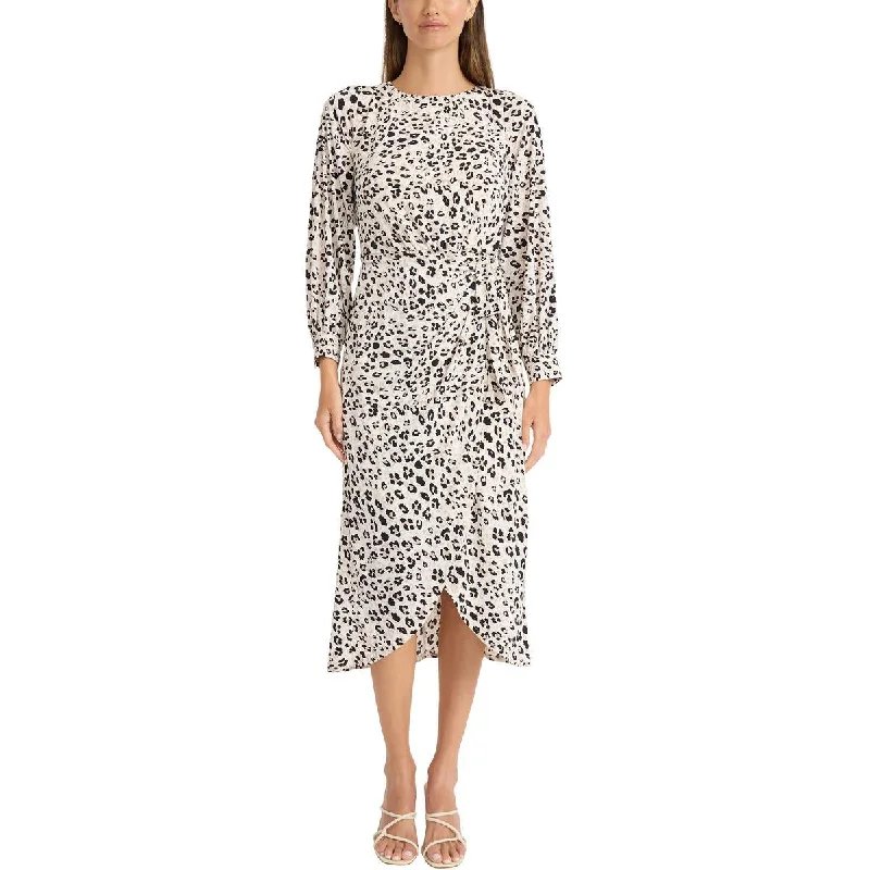 Super Savings Womens Faux Wrap Side-Tie Mini Dress